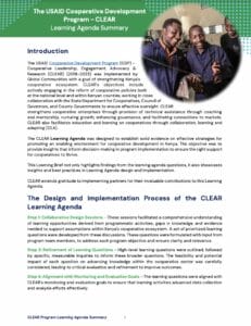 Kenya USAID Learning Summary 